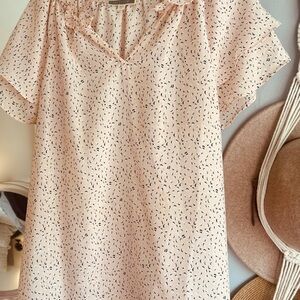 Pleione Blush Pink Patterned Blouse